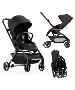 Hamilton by Yoop T1 Buggy – 360° Rotating Seat – MagicFold™ Technology – Foldable – Reflective Wheels with Suspension – Includes Protective Bag and Cup Holder – Adjustable and Manoeuvrable Pushchair – Lightweight Stroller – Folding Buggy – Black