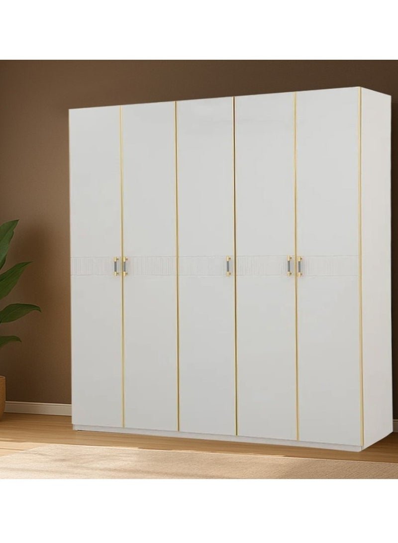 ROYALOAK Phoenix 5 Door Wardrobe – HDF – High-Gloss Finish – Modern & Durable – Freestanding