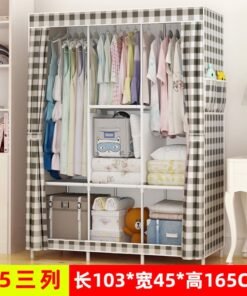 Self-Pickup Simple Wardrobe Fabric Wardrobe With Reinforced Steel Frame, Single-Person Storage, Dustproof