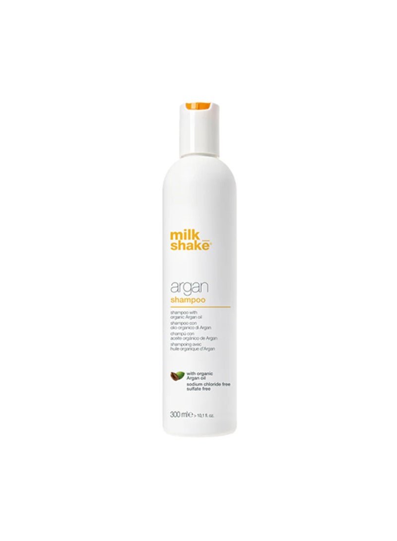 Milk Shake Argan Oil Shampoo – Sulfate Free Hydrating Cleanser with Organic Argan Oil, Wheat & Rice Proteins – Nourishing, Anti-Frizz & Color-Safe Shampoo for Soft, Shiny Hair, 300ml