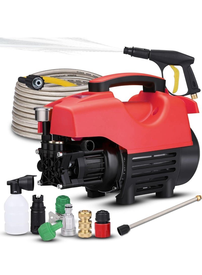 XiuWoo 3000W Electric High Pressure Washer, Home Car Wash Machine, Portable Power Washer, Detachable Water Gun with 10 Meters Hose, Adjustable Nozzles, Foam Cannonfor Car & Home