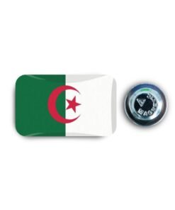 971MEDIA ALGERIA Flag - Metal Badge Epoxy Coated with Magnetic Pin that Doesn't Tear Clothes