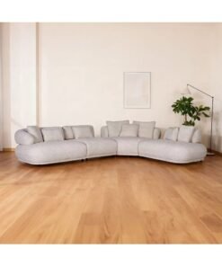 DANUBE HOME Nelo Sectional Corner Fabric Sofa  | Modern Design L Shape Corner Sofas | Comfortable Living Room Furniture  - Beige