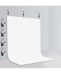 GUDOO Photography White Backdrops for Wall Mounted Setup Photoshoot Pure White Screen Cloth Sheet Background Zoom Polyester Photo Back Drop Pack for Party Photo Video Shoot 2 x 2 m