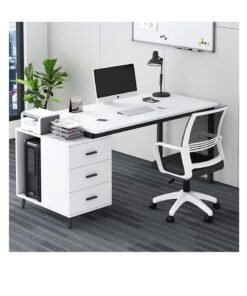 CityRiya-Long Computer Desk Home Office Writing Computer Desk Modern Simple Study Table with drawer 120x60x75cm（YN0064-White）