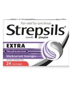 Strepsils Extra Blackcurrant Lozenges Double Action Effective Pain Relief For Sore Throats 24 Count