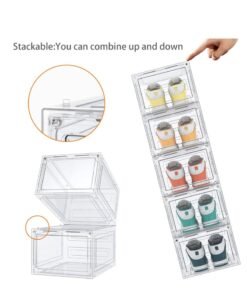 Arabest Shoe Boxes Acrylic Shoe Boxes Clear Hard Plastic Shoe Storage Boxes Shoe Boxes Clear Plastic Stackable Size 13 Shoe Boxes with Lids Clear 6pc - Image 4