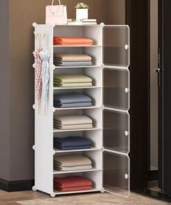 AYSIS Portable Collapsible Wardrobe for Clothes Storage     &     – Cloth Organizer Cupboard/Multipurpose Storage Organizer/Closet for Bedroom/Living Room/Laundry Room -