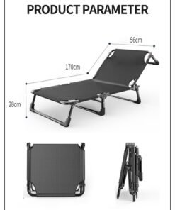Alternative view of BEIRUI Portable Camping Folding Bed, Eight-legged Folding Bed, Weight up to 200 kg, Outdoor Single Bed with Storage Belt, Marching Lounger for Camping, Office, Beach, Napping 170*56*26cm