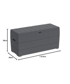 Alternative view of Cosmoplast Plastic Cedargrain Deck Storage Box 270 Liters For Indoors And Outdoors  Dark Grey Dark Grey 270.0Liters