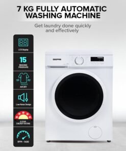 GEEPAS 7 KG Fully Automatic Washing Machine| Automatic Front Load Washing Machine, Equipped With LED Display, Baby Care 90° Hot Wash, Delicate Wash Quick 15 Washing Programs| White, 1 Year Warranty 7 kg 2050 W 7 kg 2050 W GWMF71200LCJ white
