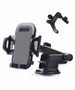 WAOKN Phone Mount for Car (3 in 1) Dashboard Windshield Air Vent [Multi-Angle Adjustment Arm] Dash Phone Holder Mount, Car Cell Phone Holder, Hands Free iPhone Stand for Car Fit for All Mobile Phones