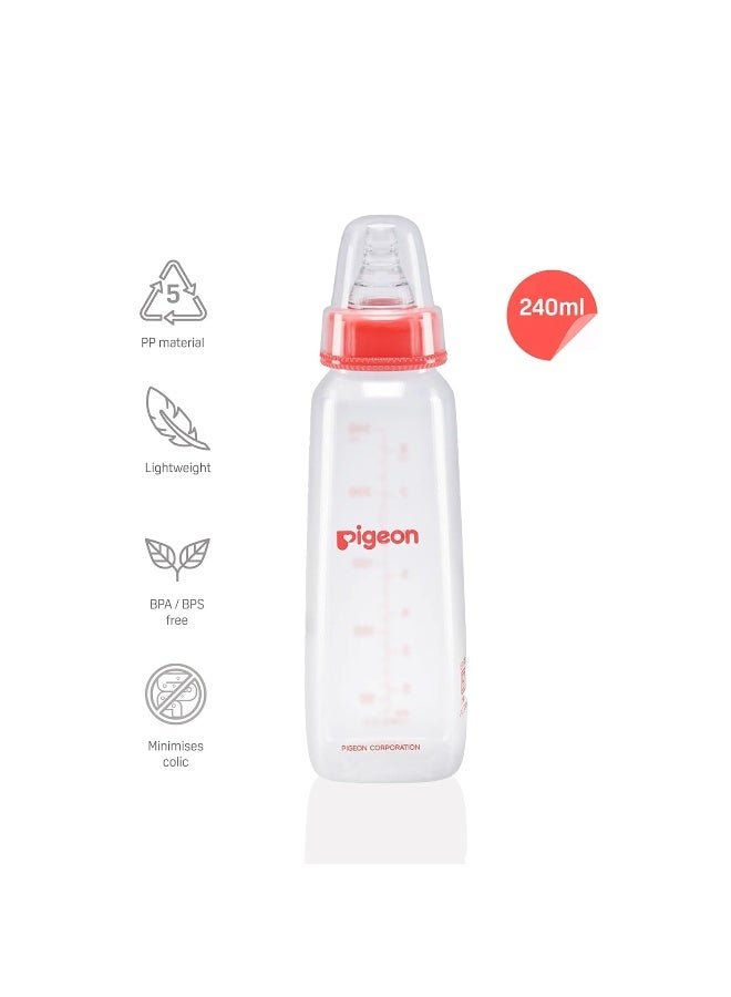 pigeon Peristaltic Nursing Bottle Kpp 240Ml(Red) Nipple L, transparent, one size (88088)