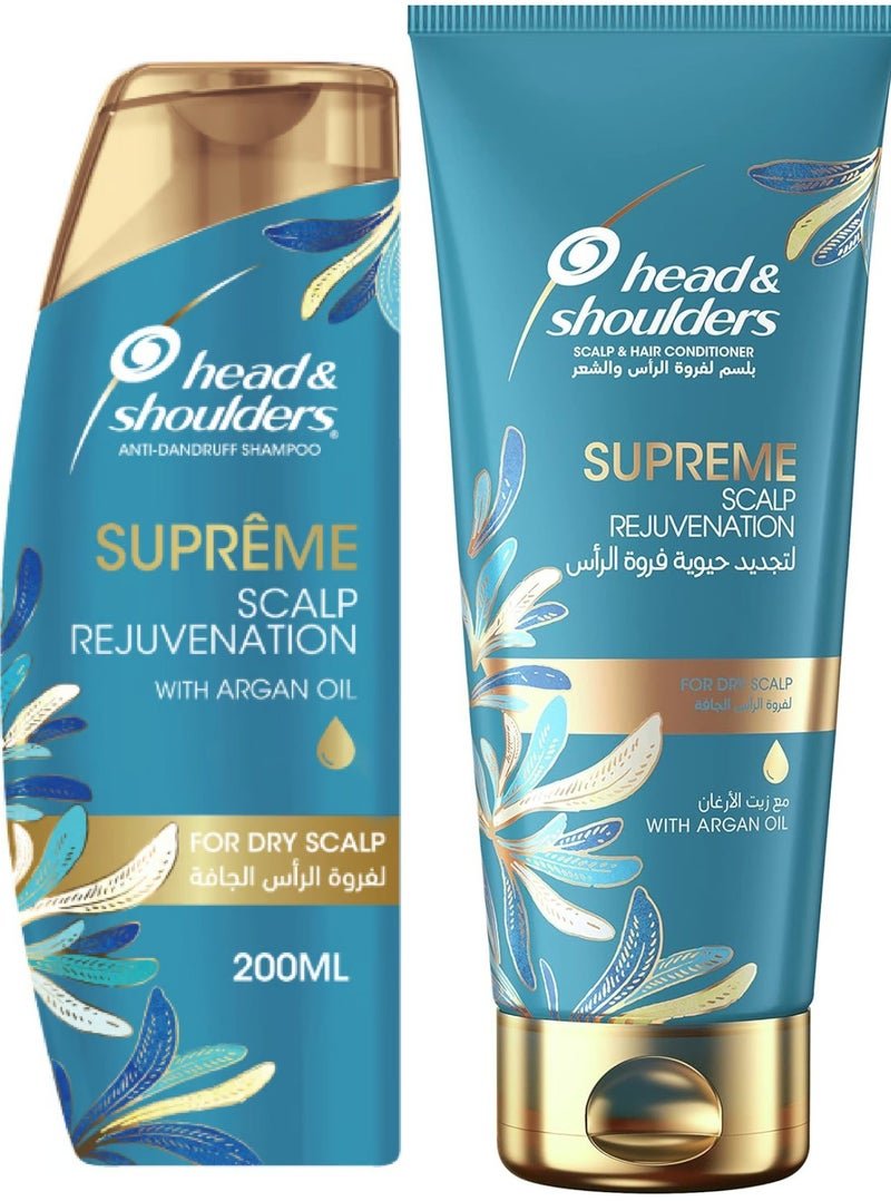Head & Shoulders Supreme Set For Dry Scalp Rejuvenation with argan oil - Anti-Dandruff Shampoo 200ml + scalp and hair conditioner 200ml