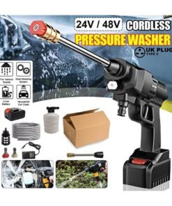 48V Cordless Portable Washer Electric High Pressure Cleaner Machine 200W 30Bar Lithium Handheld Car Cleaning Device With Foam Generator Nozzle Water Pump (Box Pack - UK Plug)