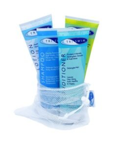 Triswim Gift Set Value Pack Of 4 + Mesh Bag Travel Kit Swim Care Chlorine Removal Body Wash + Swimmers Shampoo + Conditioner And Lotion 8.5 Fl Oz For Hydrated Skin And Healthy Hair