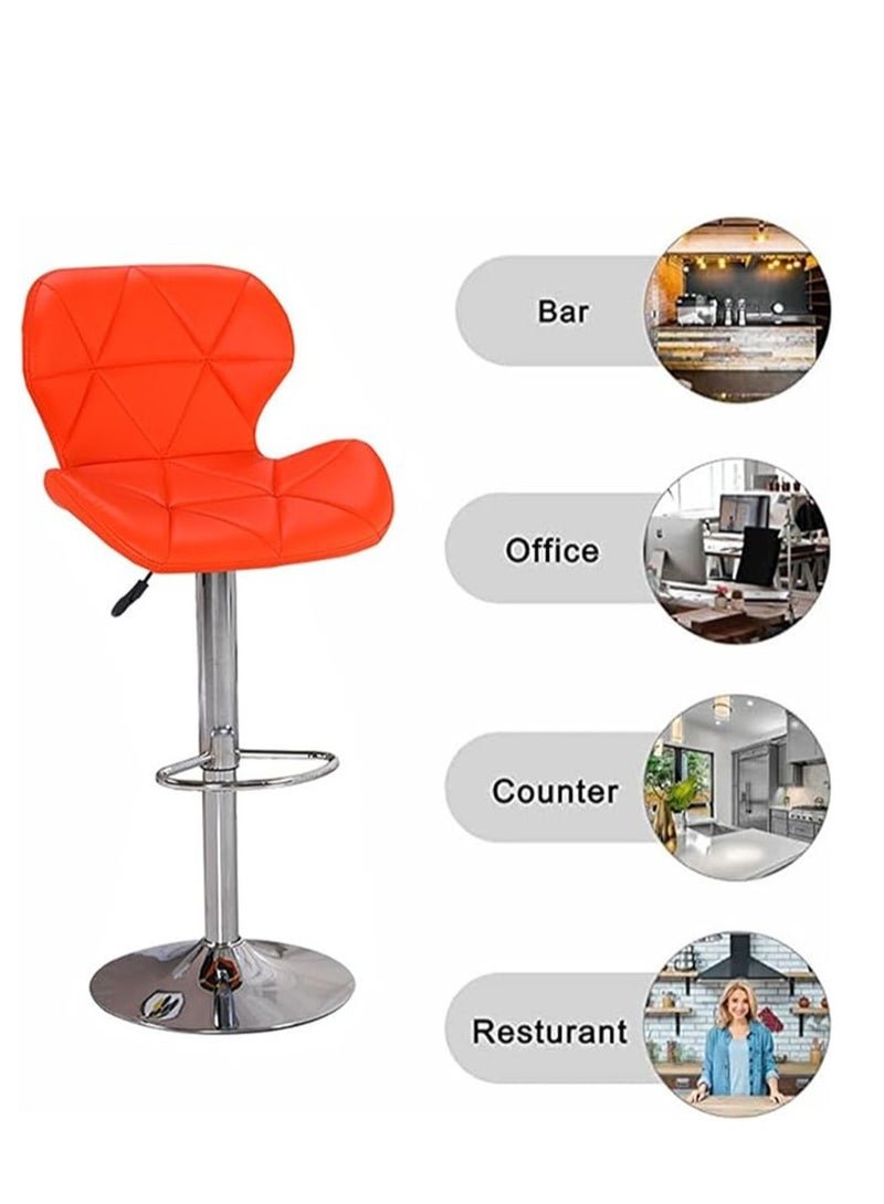 Height Swivel Bar Stool, Bar Chairs with Back, Modern Kitchen Counter Height Barstools, Armless Kitchen Island Stool, for Home Bar Restaurant Kitchen (Orange)
