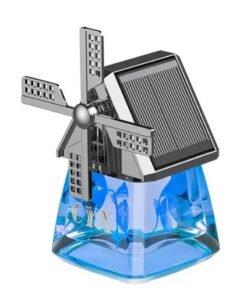 BLUE CORAL Car Air Freshener Light Styling Solar Windmill Model Center Console Decoration Auto Fragrance Air Fresheners Car Accessories (Blue)