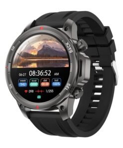 RollsTimi  Men's Smart Watch Outdoor Sports Waterproof Watch Multi-sports Mode Bluetooth Call Health And Sleep Monitoring LED Glare Wick RT-DK68 Black Tape