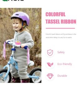 Alternative view of GROIC 1 Pack Kids Bike Bell + 2 Packs Bike Streamers Children Bike Accessories Bicycle Handlebar Tassels and bell for Kids,Children's Bike Accessories