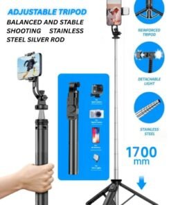 NeePho 170cm Phone Tripod Selfie Stick, All-in-1 Phone Tripod Stand with Remote,Portable,Lightweight Tripod for for Selfies/Live/Video Recording/Travel-Black