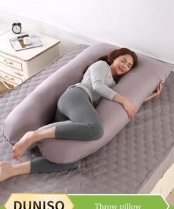 DUNISO Pregnancy Pillows for Sleeping,U shaped Maternity Pillow, Body Pillows for Adults,waist protection pillow, Full Body Support Pillow During Pregnancy with Replaceable and Washable Velvet Covered, ,70 * 130cm, gray