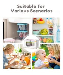 Super ZYouth 6 PCS Baby Food Storage with Lid, Reusable Infant Food Containers Jars, Leak-Proof Snack Container for Infant & Babies, Microwave Dishwasher Friendly, 150ml - Image 3