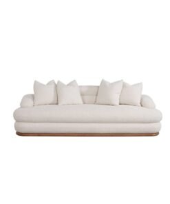 DANUBE HOME Genesis 3 Seater Fabric Sofa 3 Seater Sofa | Modern Design Three Seat Sofas | Comfortable Living Room Furniture L231xW99xH72cm - Beige