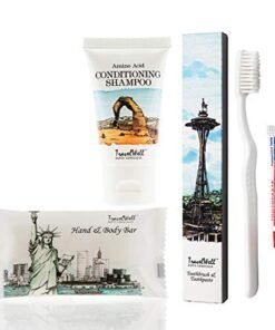 Travelwell Travel Well Landscape Series Travel Size Mini Soap Bars 10oz28g Shampoo  Conditioner 2 in 1 Tooth Cleaners20 each Individually Wrapped  Travel Size Toiletries  Hotel Toiletries Bulk Set