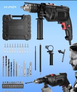 Mi VAZA 710W Corded Hammer Drill - Electric Impact Drill Kit with Screws, Storage Box, Universal Shaft, Screwdriver Bit, Impact Drill Bit, Expansion Tube, Depth Gauge, Auxiliary Handle, Hexagon Socket - Home Tool Kit