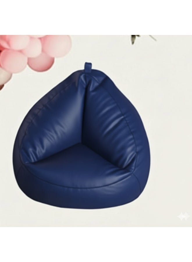Harmony Home Trio Leather Bean Bag Sofa Chair – Comfortable & Stylish Seating for Living Room, Bedroom & Lounge (Blue)