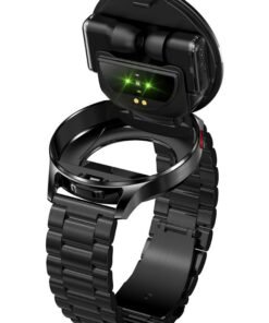 RollsTimi  Smart Watch with Earbuds,2 in 1 TWS Smartwatches,1.43" Colorful AMOLED Display Smartwatch for Android iOS,Waterproof Fitness Tracker Long Time Standby (Black Rigid)