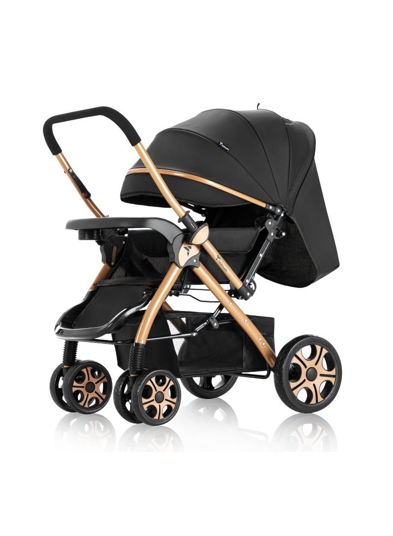 TEKNUM Reversible Trip2 Stroller With Extra-wide Canopy - Black