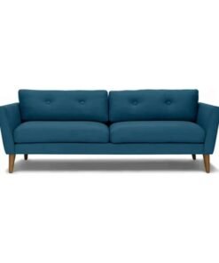 Ripple FURNITURE Modern Upholstered Fabric Home + Office Sofa Modern Lounge Spot Contemporary Style Couch Cherry-Stained Wood Legs 3 Seater