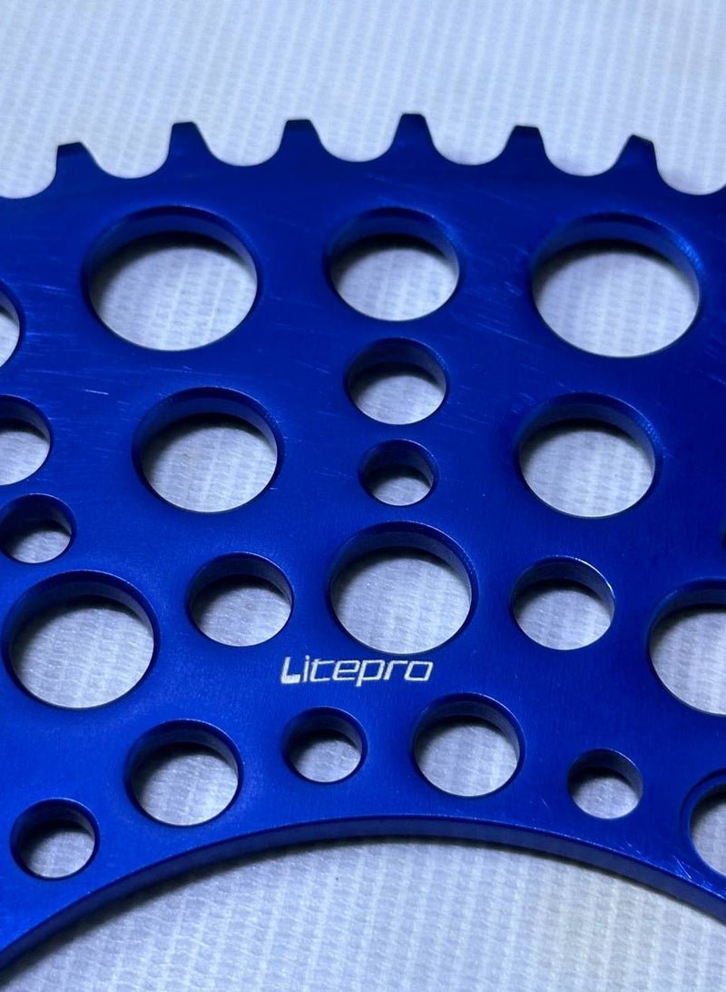 Litepro Chainring 70T Blue Color, 130Bcd, Folding Bike - Image 2