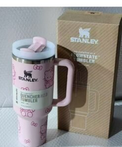 Stanley 40oz Double - walled Vacuum Insulated Tumbler | Three - level Leak - proof Screw Cap + Detachable Straw | 18/8 Recyclable Stainless Steel | Compatible with Car Cup Holders | KT Sakura Pink