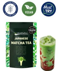 Heapwell Matcha Heapwell Superfoods Japanese Green Matcha Tea Powder 50g (50 Servings), Organic & Pure Matcha Powder with Premium Quality, No Artificial Sweeteners in Matcha Powder 50 gm