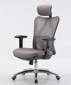 SIHOO M18 Ergonomic Office Chair, Swivel Chair with Adjustable Lumbar Support, Headrest and Armrest, Adjustable Height, Grey