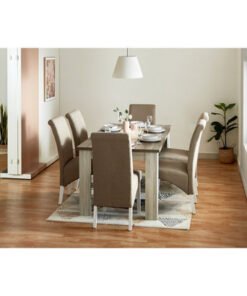 Angelic 6-Seater Dining Table and 6-pcs Armless Di...