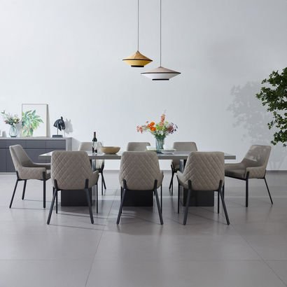 Winchester XL 8-Seater Dining Table with Chairs an...