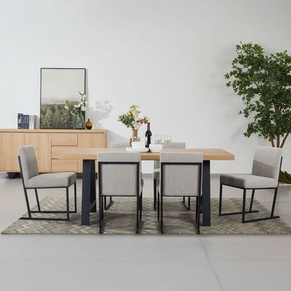 Iris 6-Seater A-Shaped Modular Dining Set with Sid...