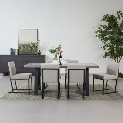 Iris 6-Seater A-Shaped Modular Dining Set with Sid...