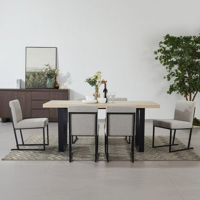 Iris 6-Seater U-Shape Modular Dining Set with Side...