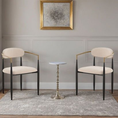 Roma Genuine Marble Top with Nayalis Chair Package