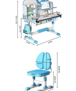 Adjustable Height Children Kids Study Desk and Chair Set,Multifunctional School Student Writing Desk Study Table and Chair Set with Storage Drawer, Sturdy Reading Chair Desk