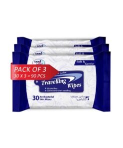 Cool & Cool Travelling Wipes 30 Sheets Pack of 3 Blue