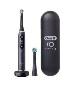 Oral-B iO Series 9 Rechargeable Electric Toothbrush Set, Black Onyx, with Interactive Display Screen, Smart Pressure Sensor & Magnetic Charger, 1 Set Black
