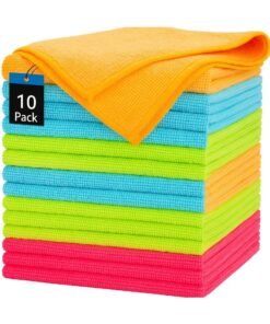 MOMENT 10 Pack Microfiber Cleaning Cloth Multi Purposes Kitchen Towel Set (30 X 30 Cm) Super Absorbent Reusable Cleaning Towels - Kitchen Cloth