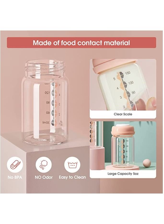 Be a better mom Breastmilk Glass Bottles Storage 1pcs with Leak Proof Lids 150ml Reusable Wide Neck Bottles Best for Breast Milk Collection & Storage Solution BPA Free Fits Most Breast Pumps - Image 4