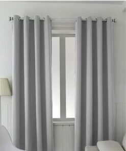 DUNISO 2 Pieces of Blackout curtains, household soundproof and heat insulating curtains，with perforated top, suitable for bedroom and living room, 132 * 240cm,grey
